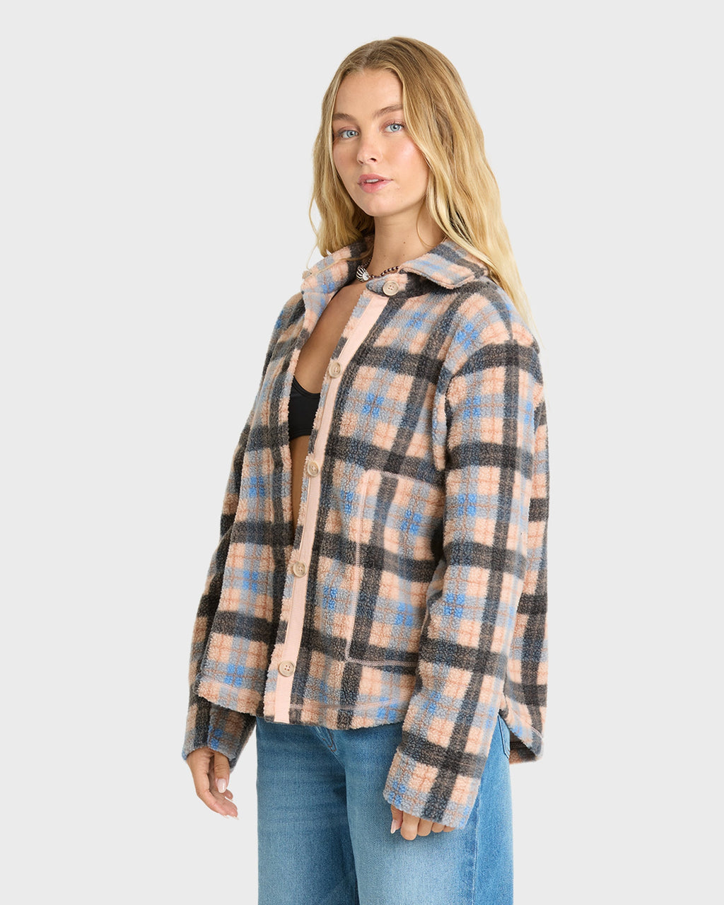 Adventure Division Breezy Fleece Shacket - Blue Bell