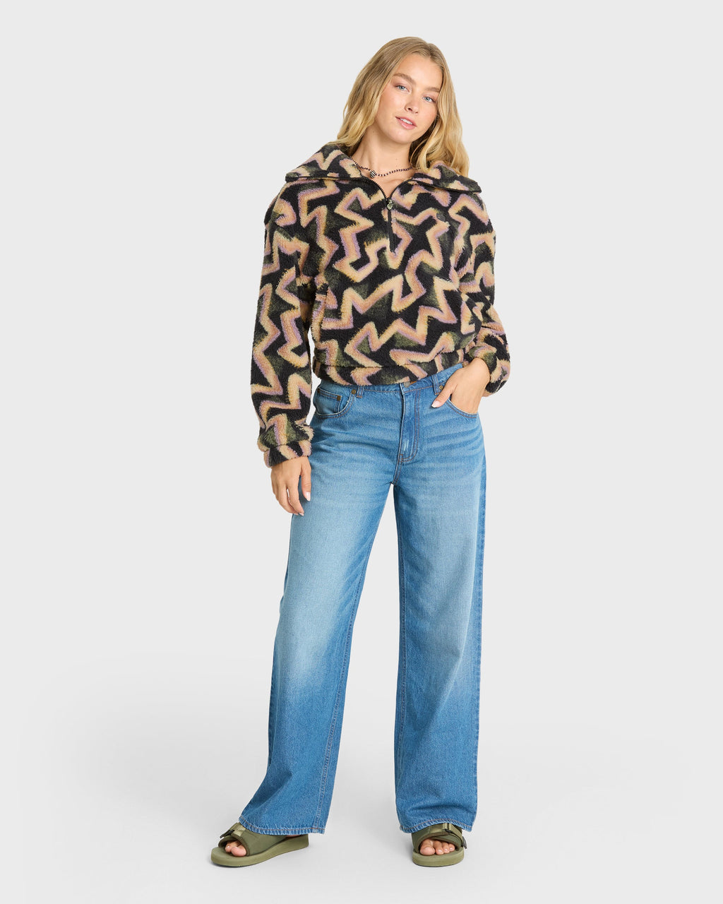 Barra Sherpa Half-Zip Sweatshirt - Black Sands