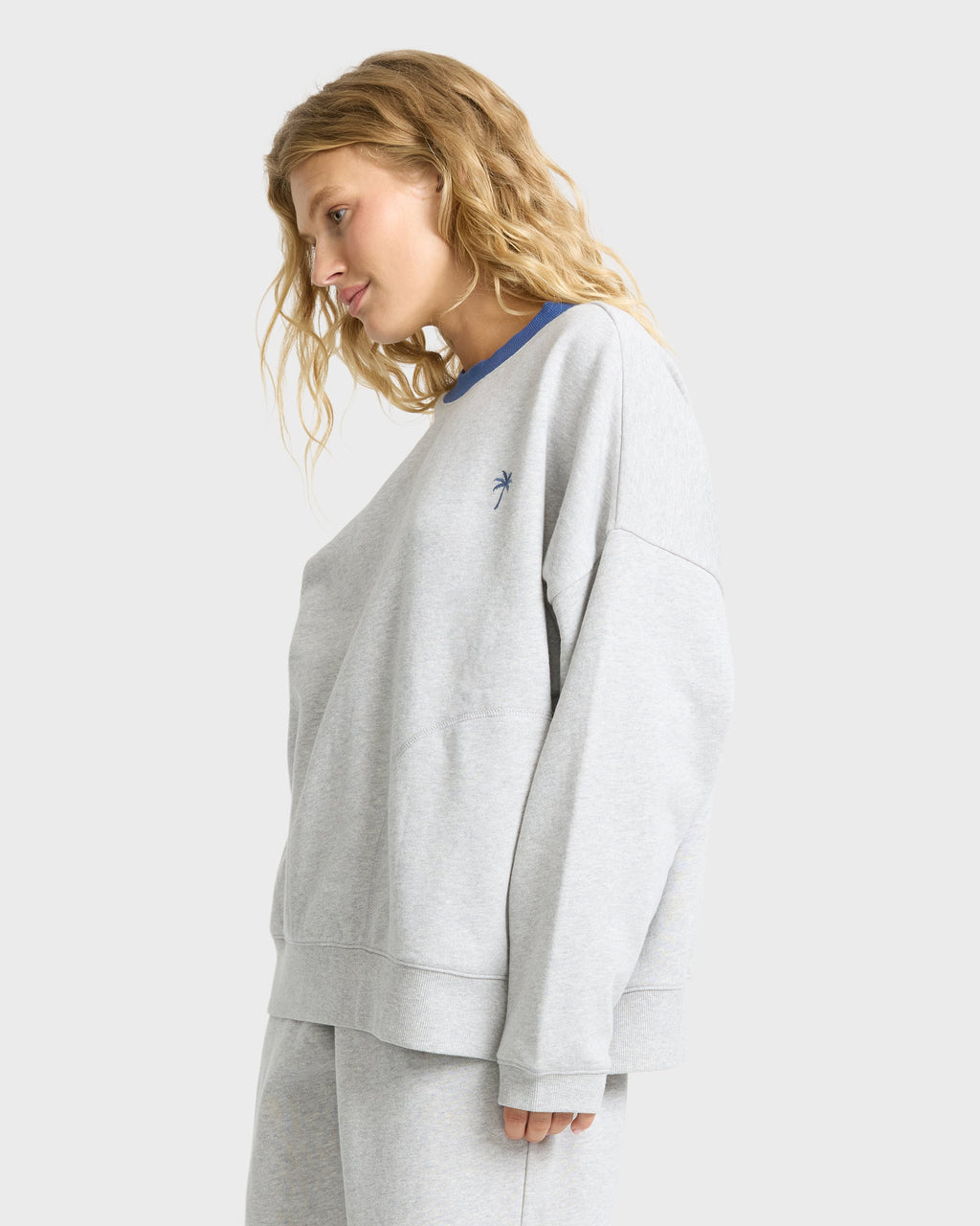 Sunset Palm Crewneck Sweatshirt - Heather Gray
