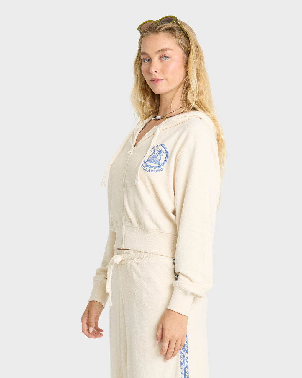 Palm 73 Zip-Up Hoodie - White Cap