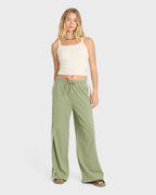 Wave Stamp Knit Pants - Army Green