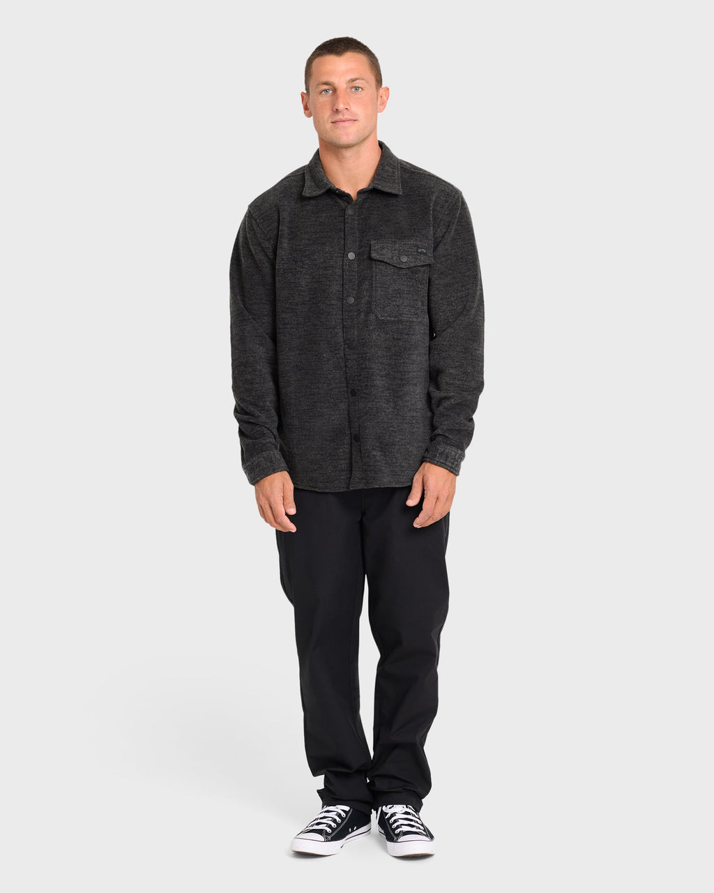 Furnace Long Sleeve Flannel Shirt - Black