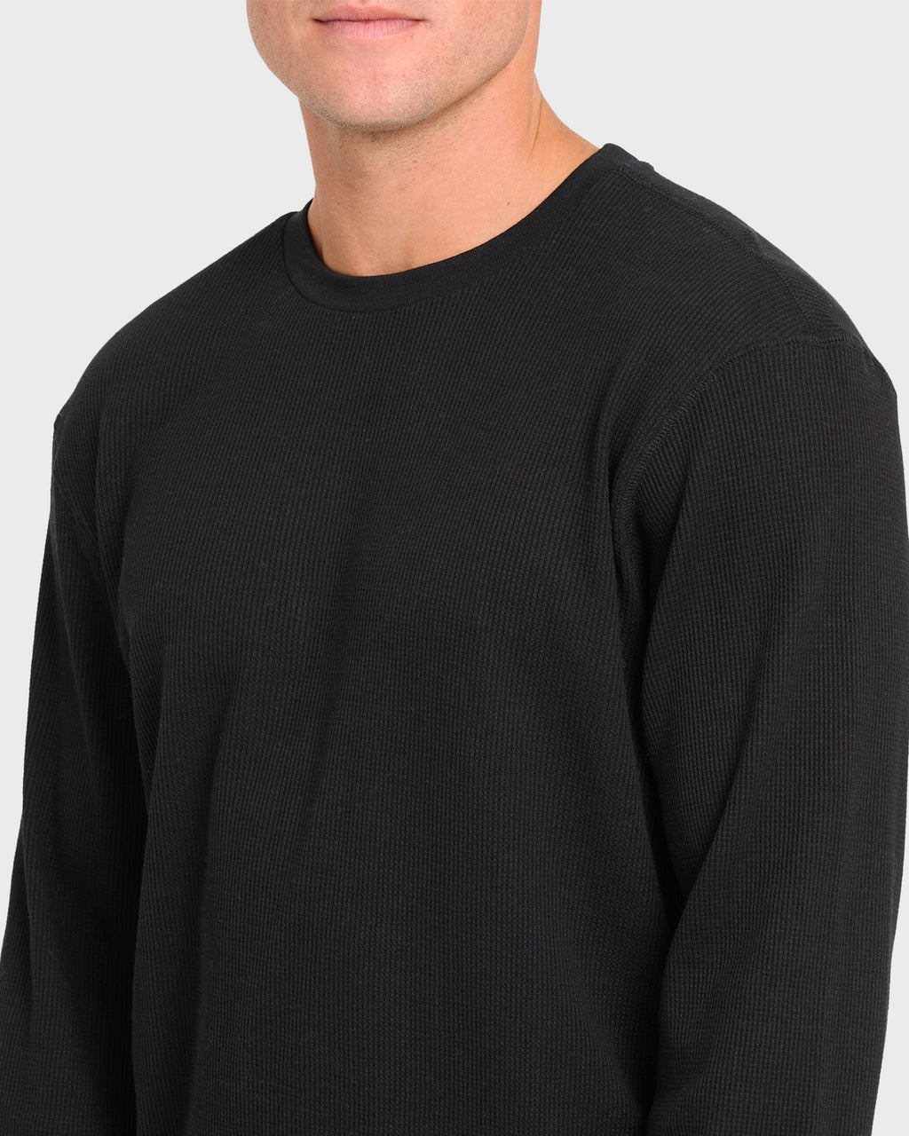 Essential Thermal Long Sleeve Knit Tee - Black