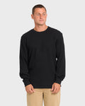 Essential Thermal Long Sleeve Knit Tee - Black