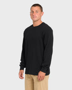 Essential Thermal Long Sleeve Knit Tee - Black