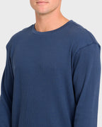 Essential Thermal Long Sleeve Knit Tee - Dark Denim