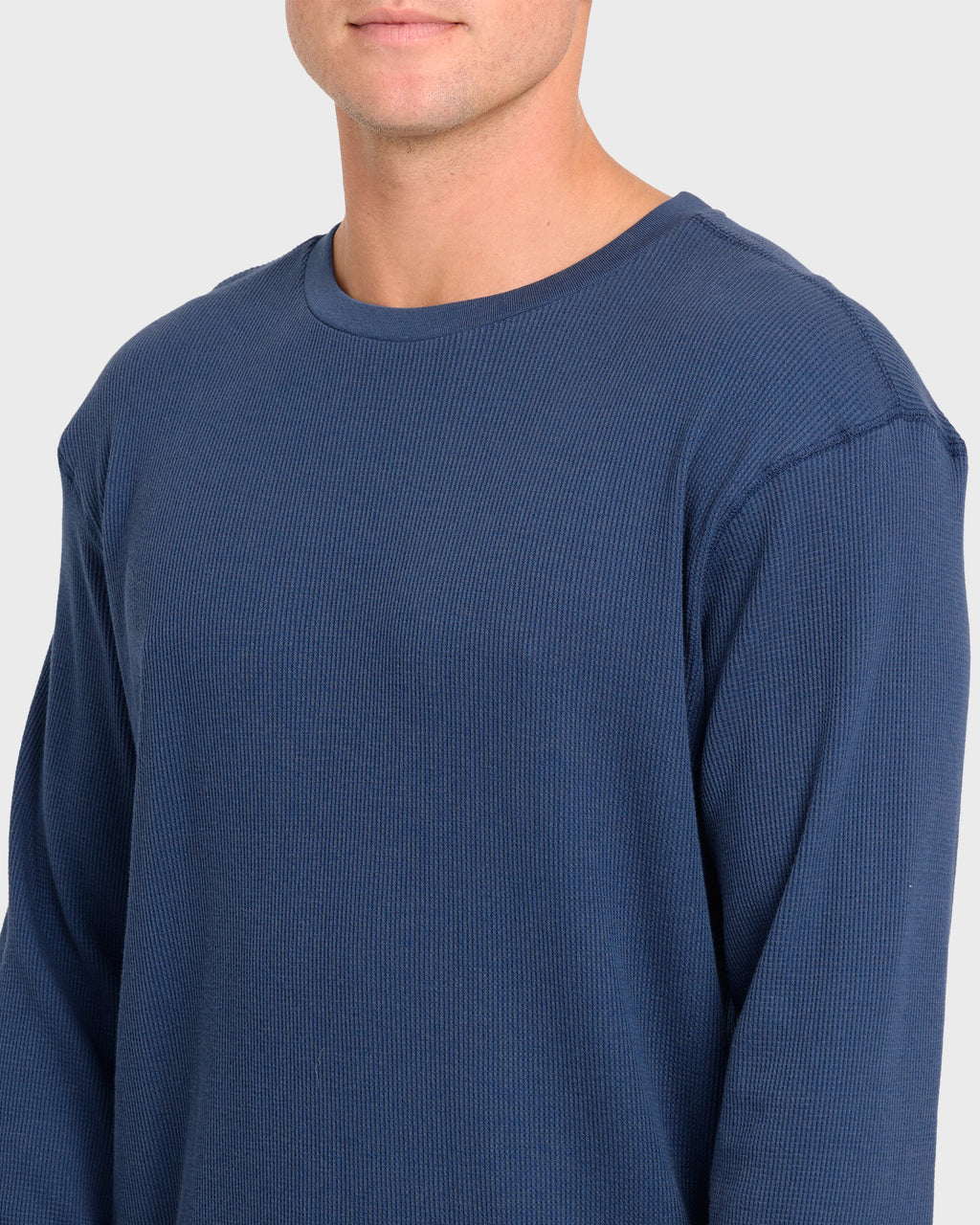 Essential Thermal Long Sleeve Knit Tee - Dark Denim