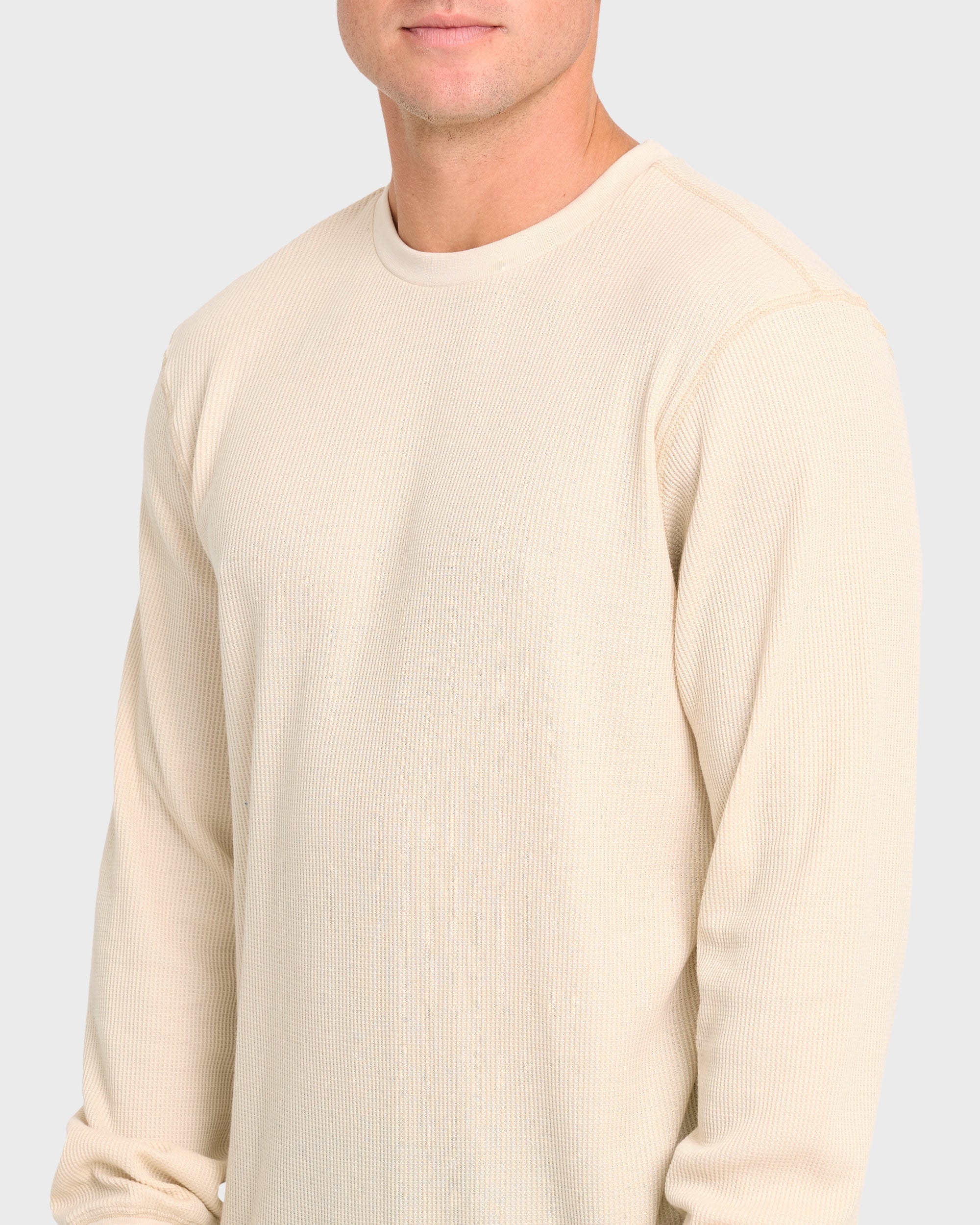 Essential Thermal Long Sleeve Knit Tee - Oatmeal