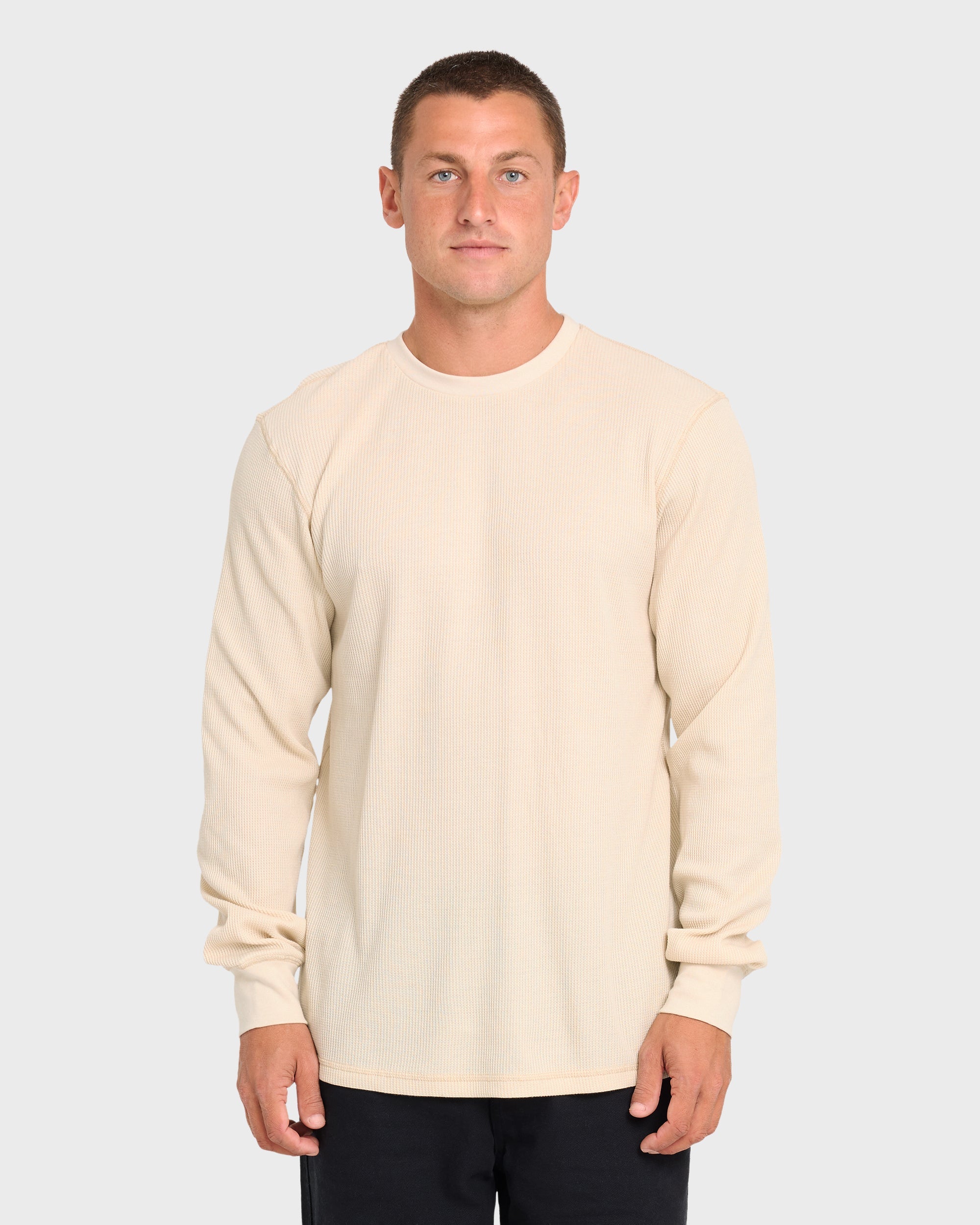 Essential Thermal Long Sleeve Knit Tee - Oatmeal