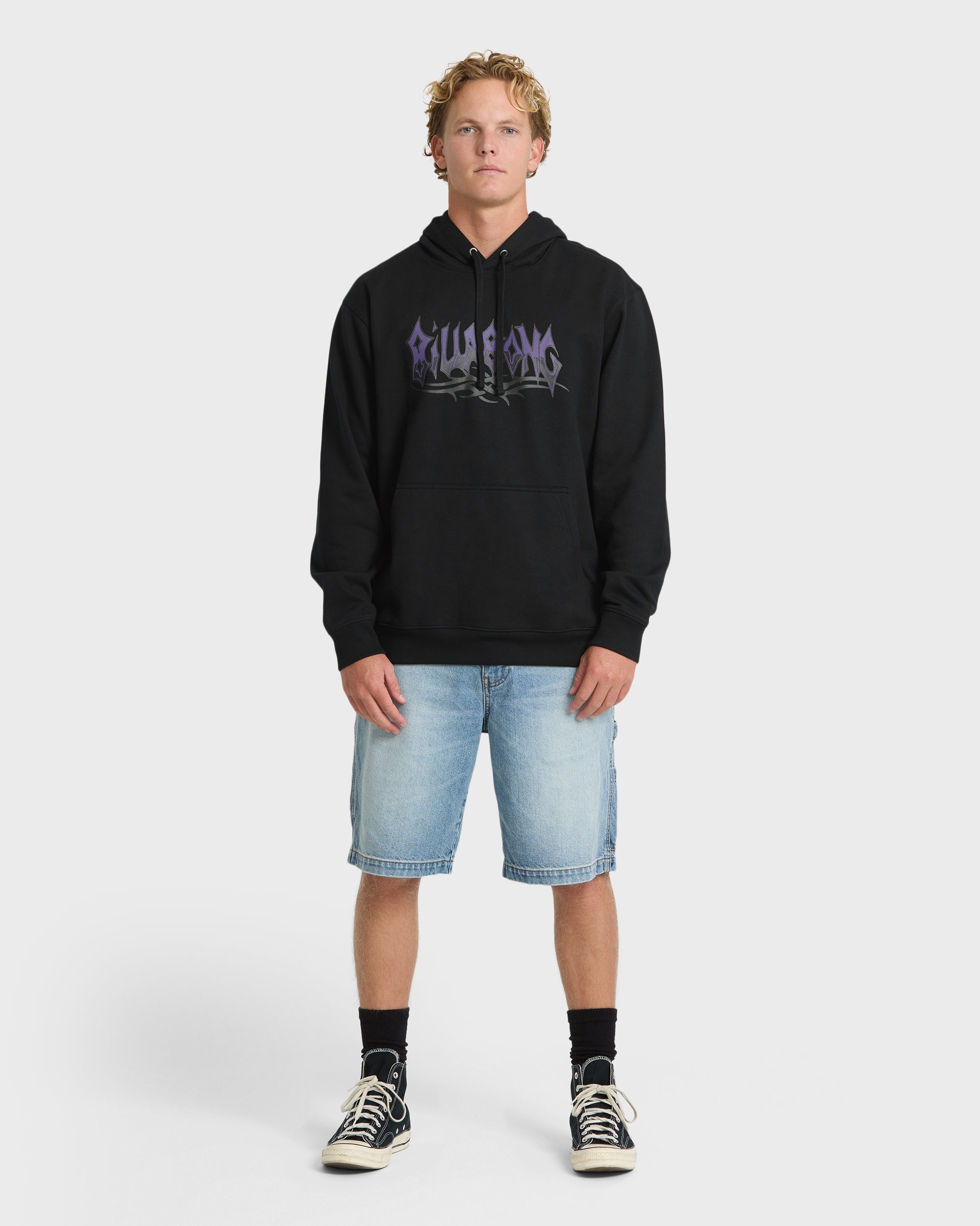Tribal Pullover Hoodie - Black
