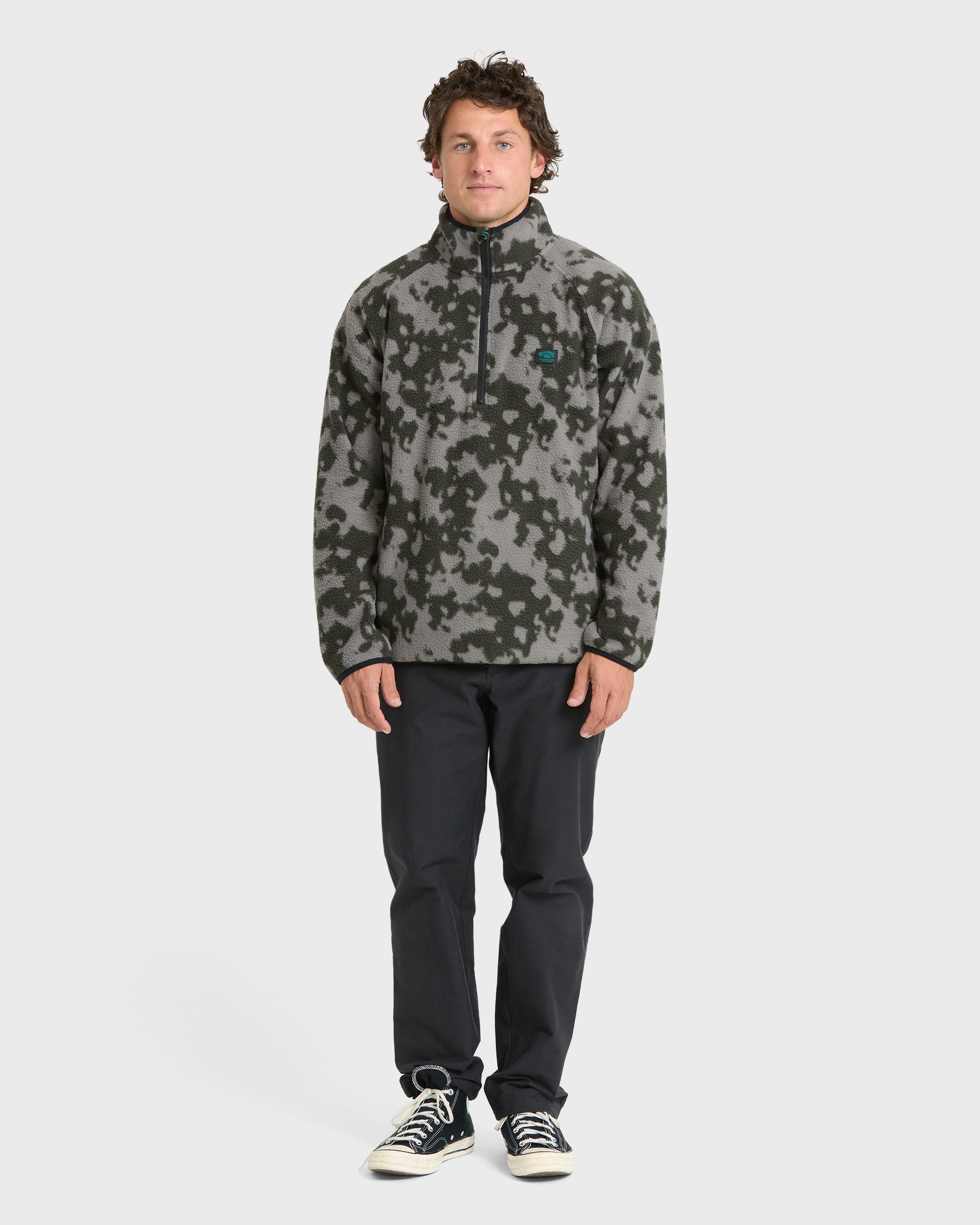 A/Div Boundary Mock Neck Half-Zip Sweatshirt - Black