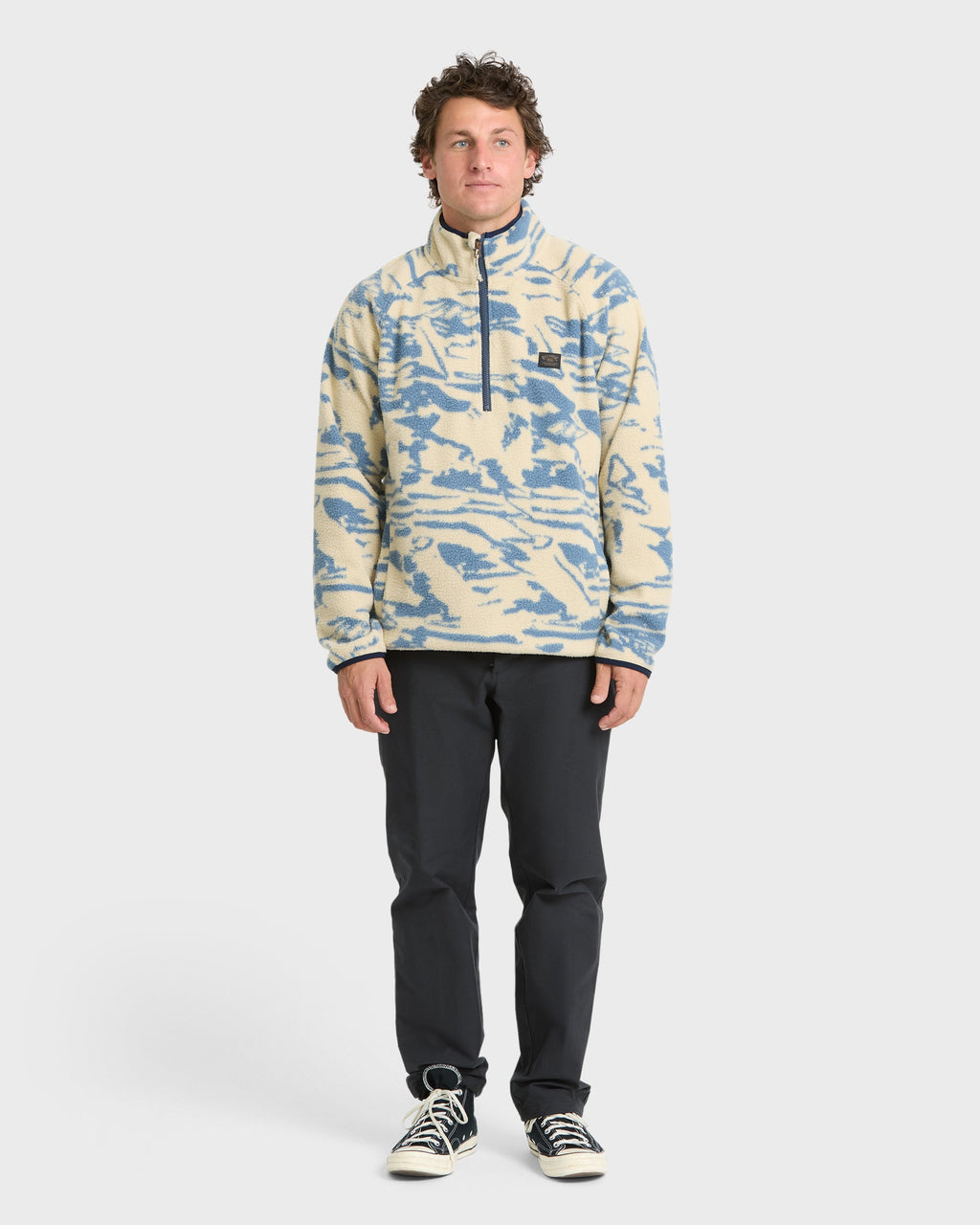 A/Div Boundary Mock Neck Half-Zip Sweatshirt - Sand Khaki
