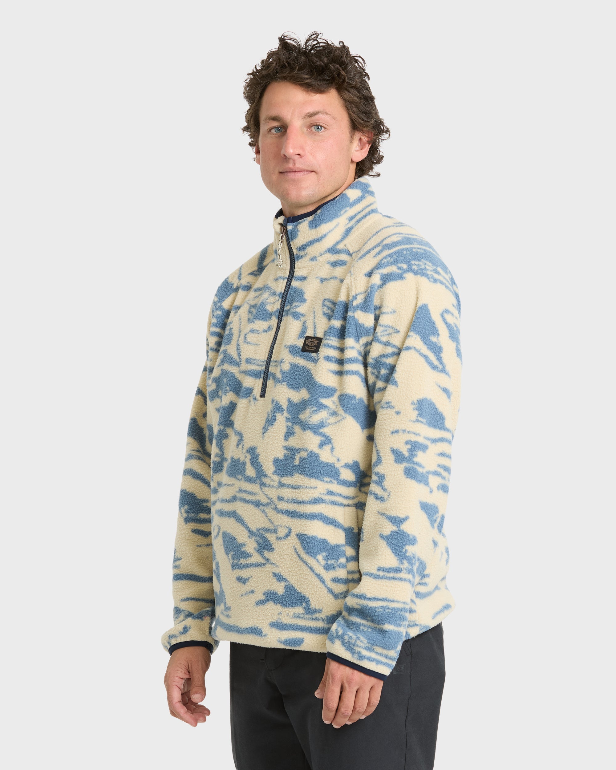 A/Div Boundary Mock Neck Half-Zip Sweatshirt - Sand Khaki