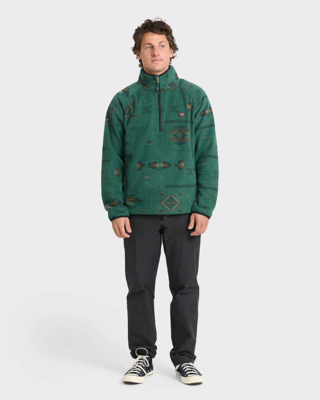 A/Div Boundary Mock Neck Half-Zip Sweatshirt - Smoke Pine