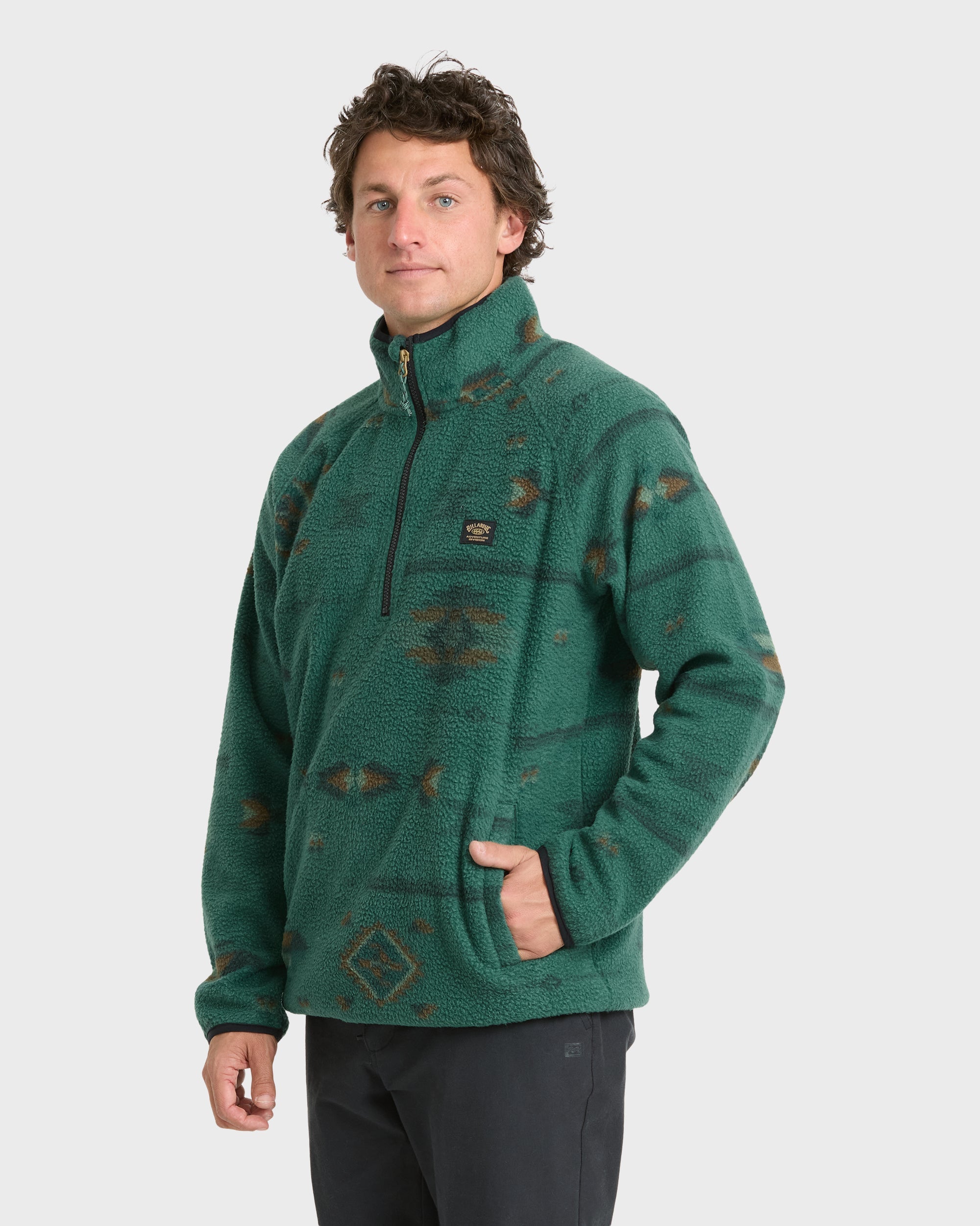 A/Div Boundary Mock Neck Half-Zip Sweatshirt - Smoke Pine