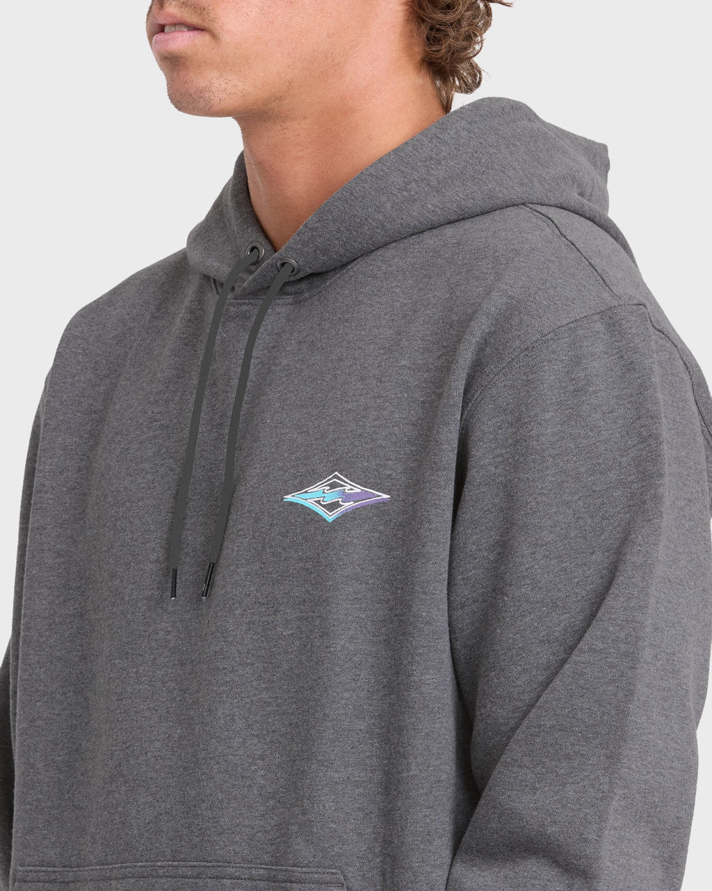 Crayon Wave Pullover Hoodie - Dark Gray Heather