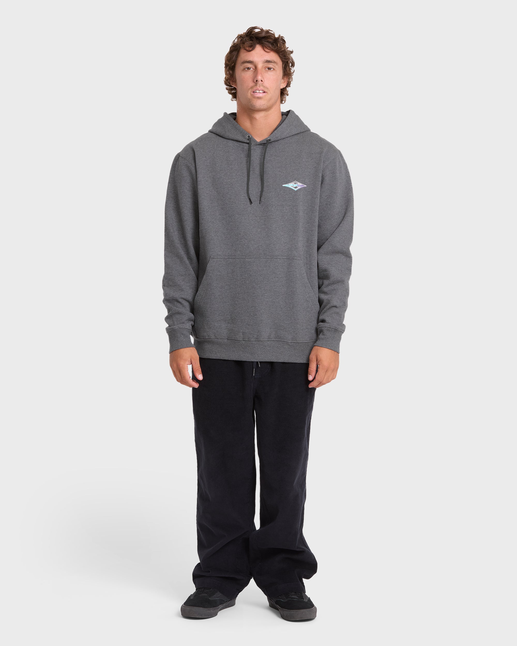 Crayon Wave Pullover Hoodie - Dark Gray Heather