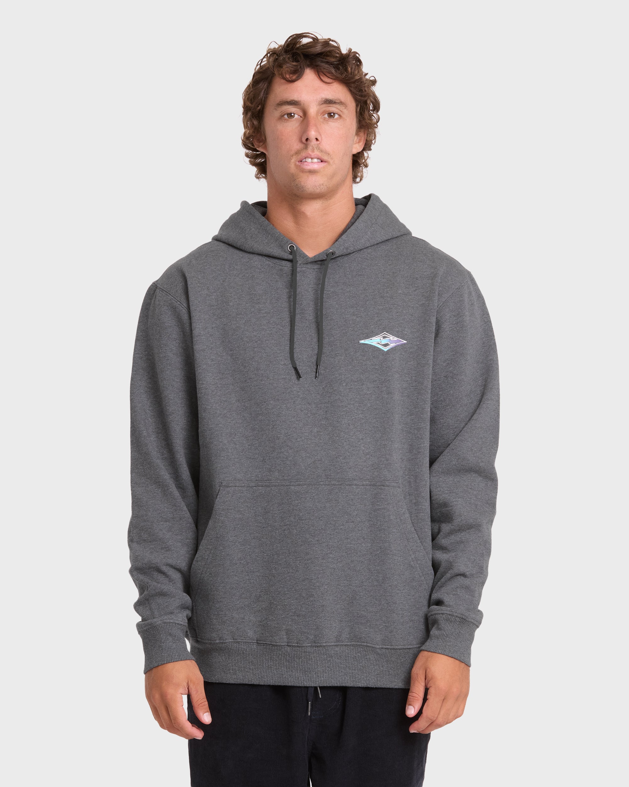 Crayon Wave Pullover Hoodie - Dark Gray Heather