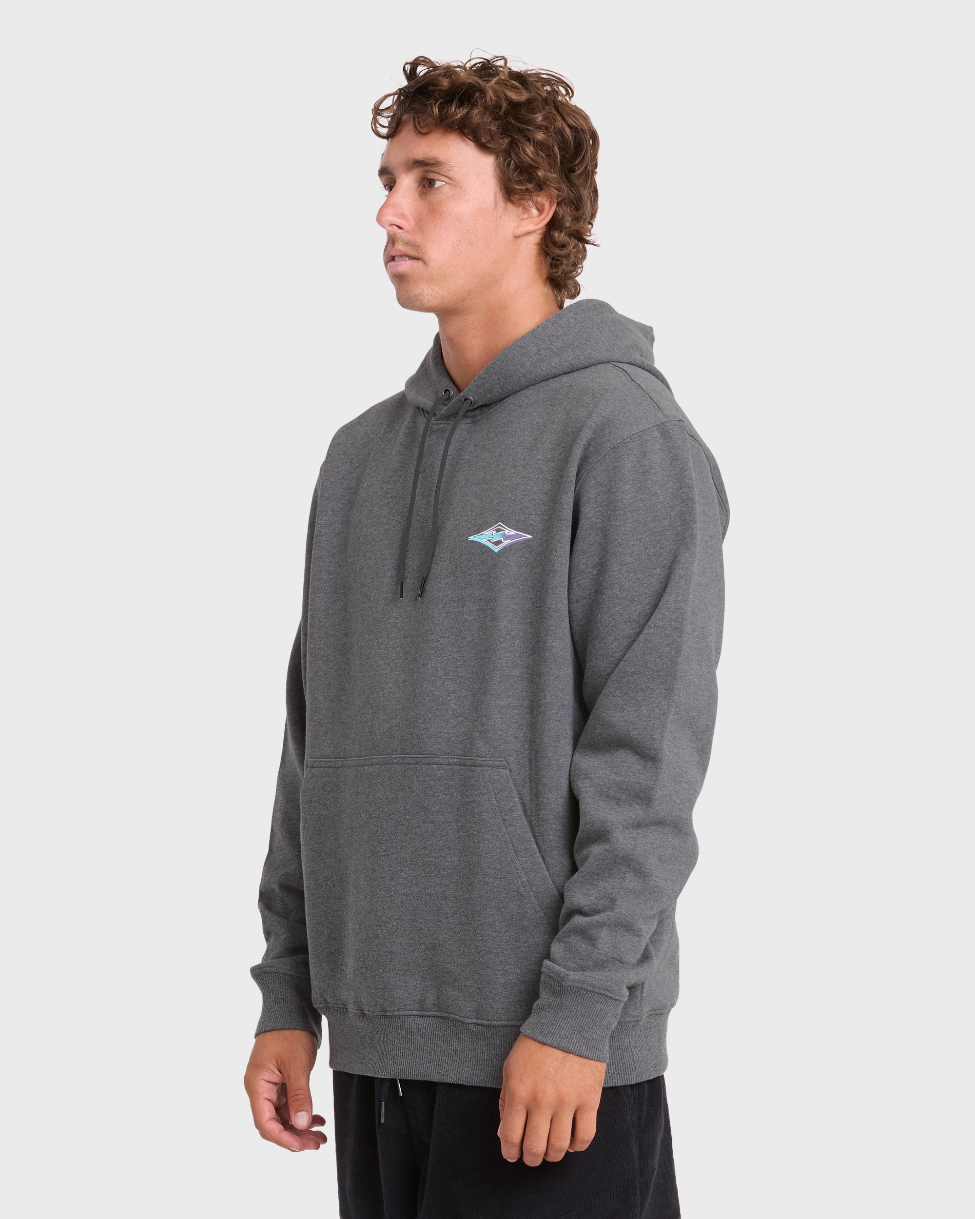 Crayon Wave Pullover Hoodie - Dark Gray Heather