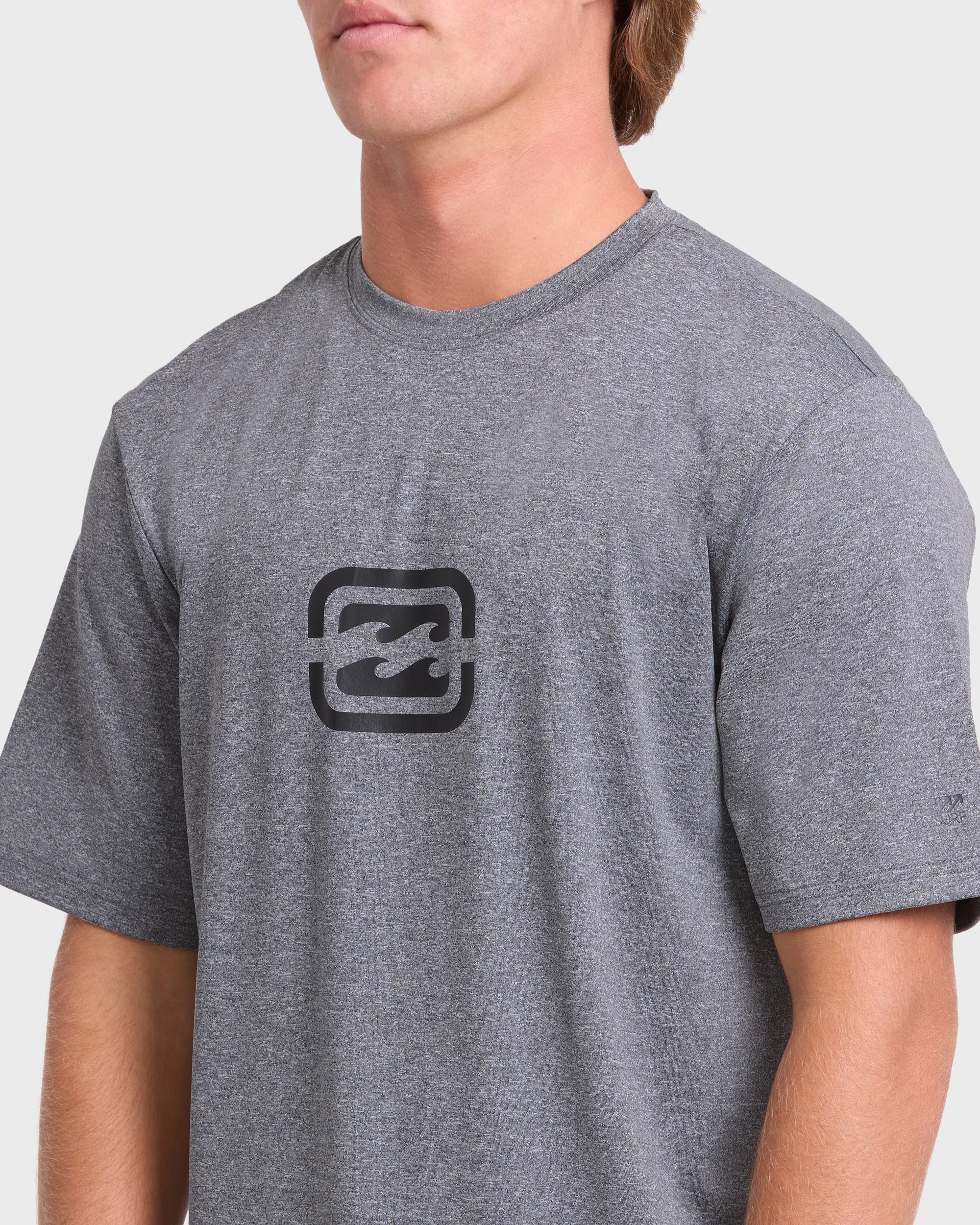 All Day Wave Loose Fit Short Sleeve Surf Tee - Light Gray Heather