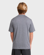 All Day Wave Loose Fit Short Sleeve Surf Tee - Light Gray Heather
