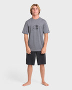 All Day Wave Loose Fit Short Sleeve Surf Tee - Light Gray Heather
