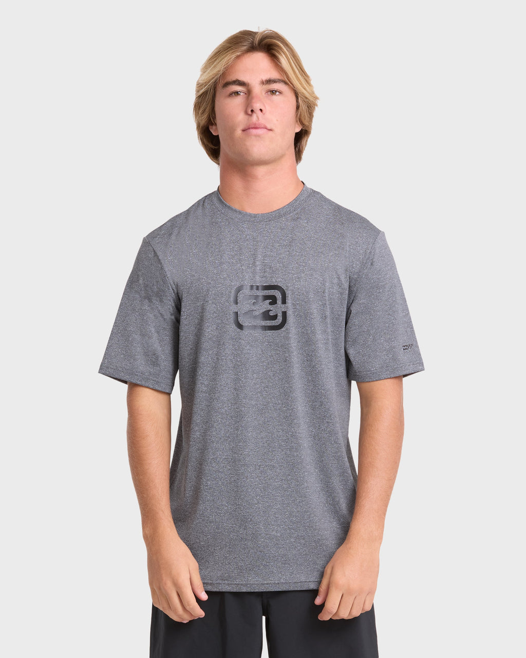 All Day Wave Loose Fit Short Sleeve Surf Tee - Light Gray Heather