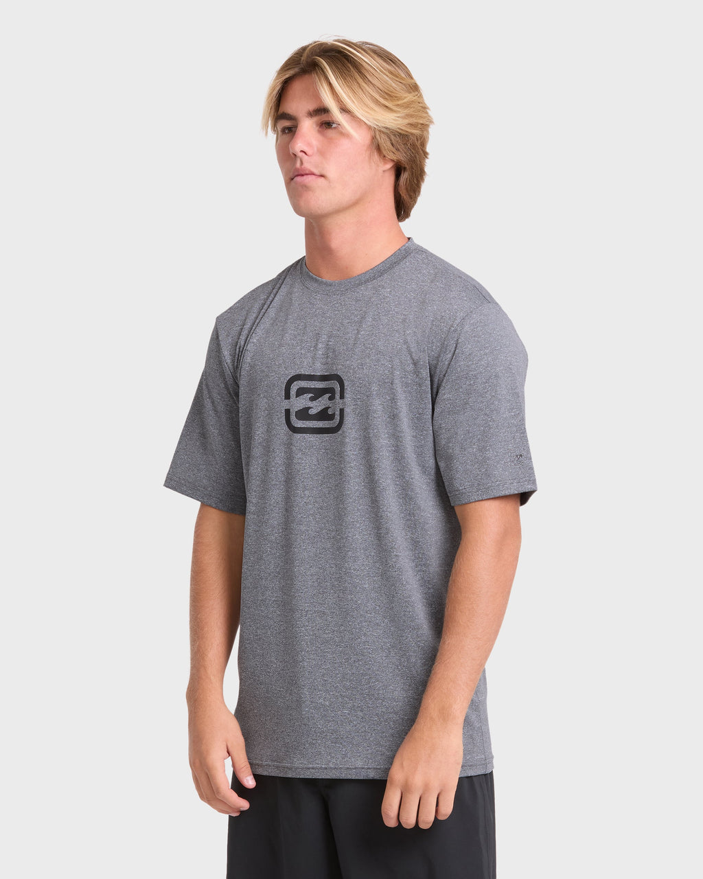 All Day Wave Loose Fit Short Sleeve Surf Tee - Light Gray Heather