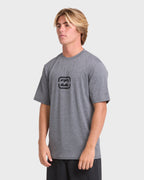All Day Wave Loose Fit Short Sleeve Surf Tee - Light Gray Heather