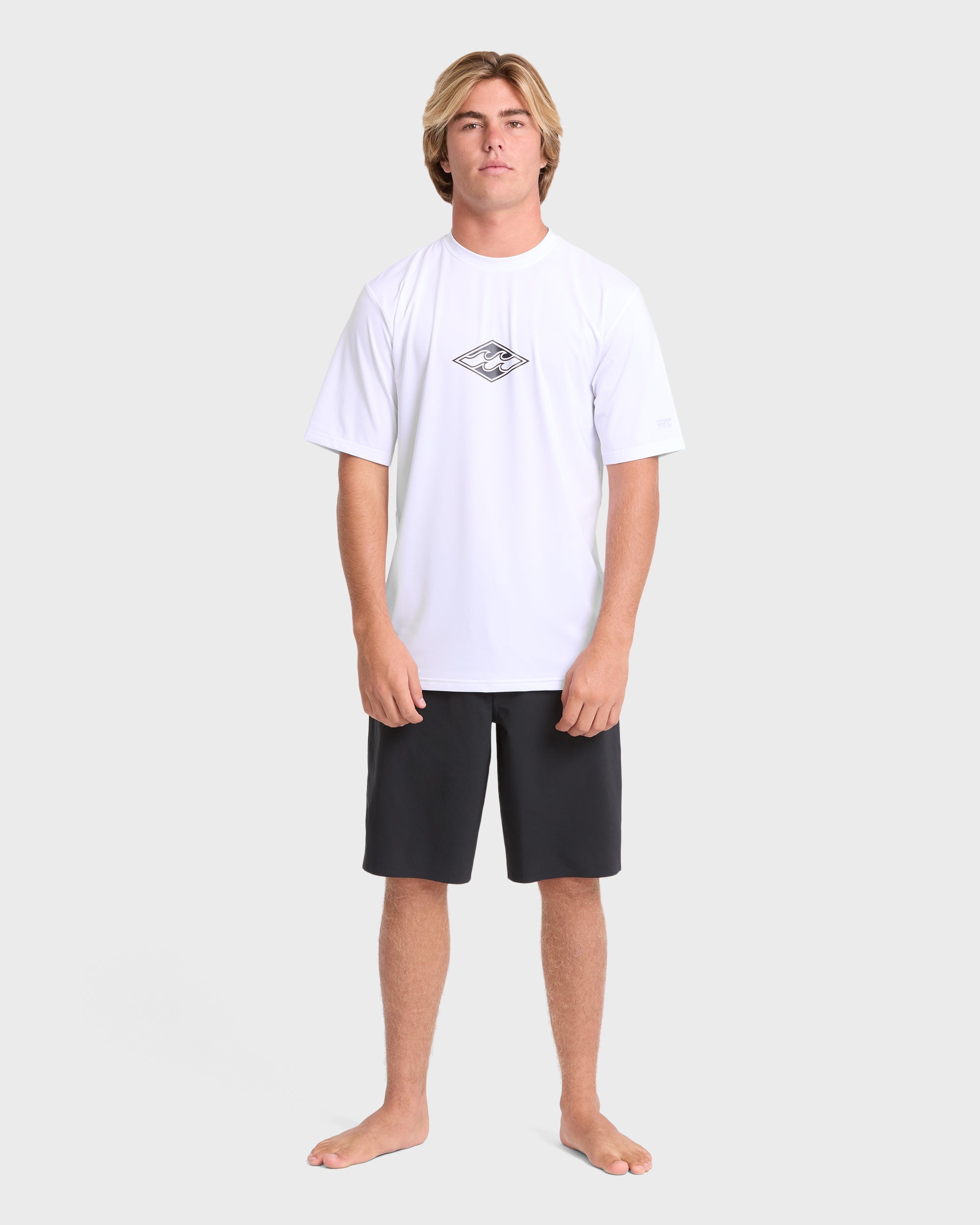 All Day Wave Loose Fit Short Sleeve Surf Tee - White