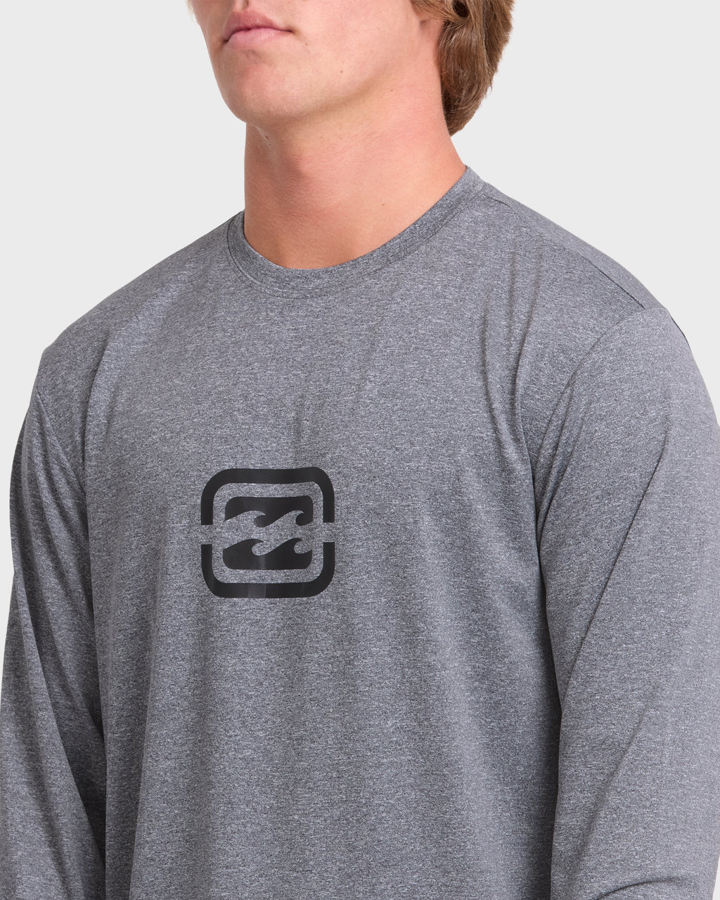 All Day Wave Long Sleeve Surf Tee - Light Gray Heather