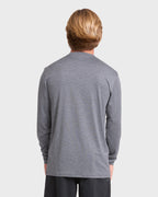 All Day Wave Long Sleeve Surf Tee - Light Gray Heather