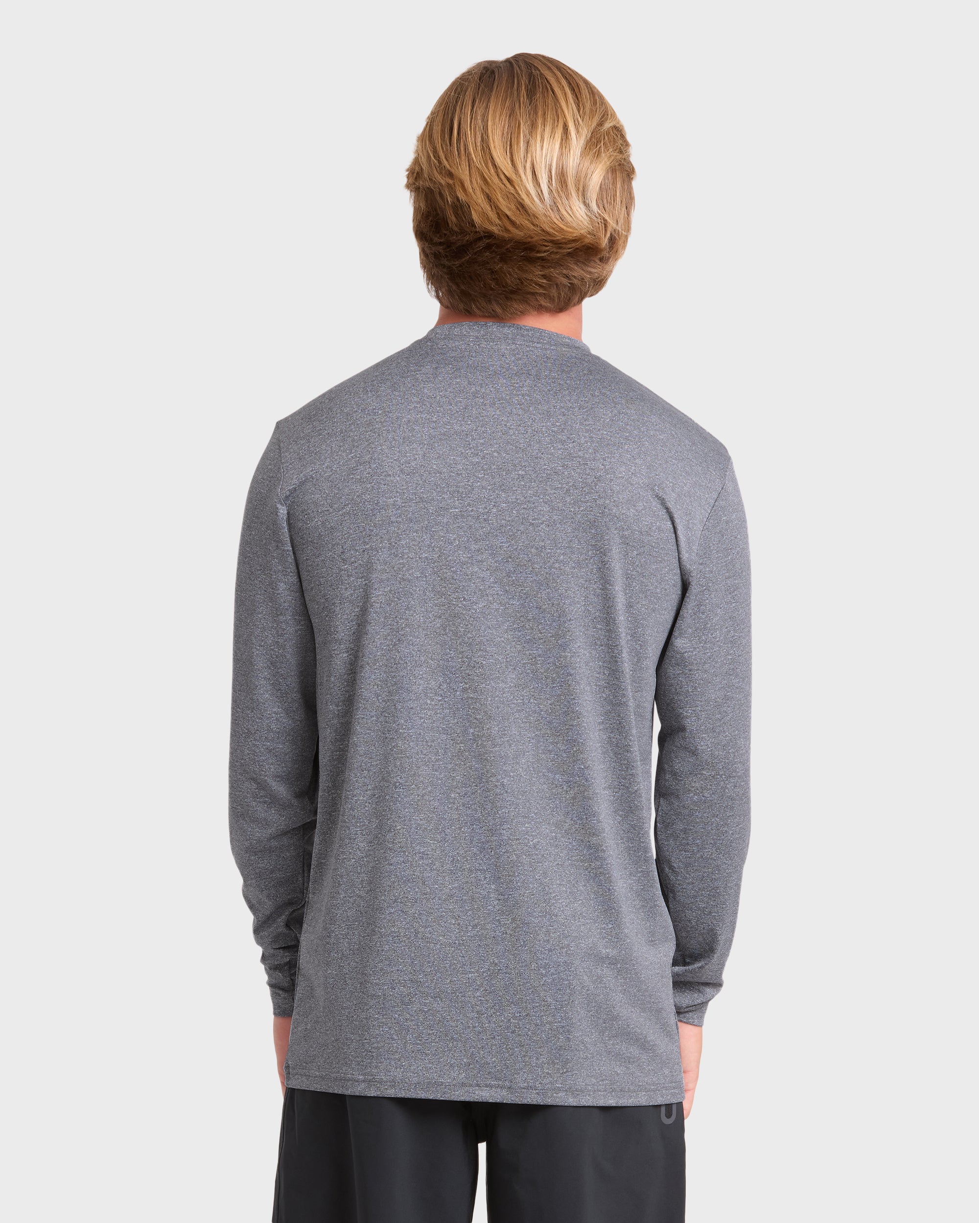 All Day Wave Long Sleeve Surf Tee - Light Gray Heather