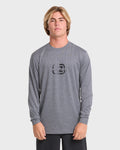 All Day Wave Long Sleeve Surf Tee - Light Gray Heather