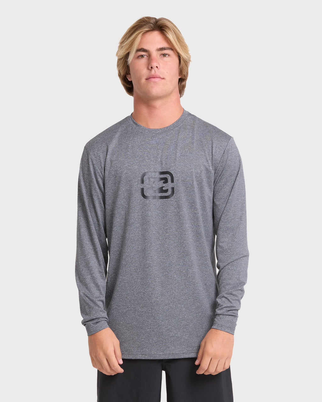 All Day Wave Long Sleeve Surf Tee - Light Gray Heather