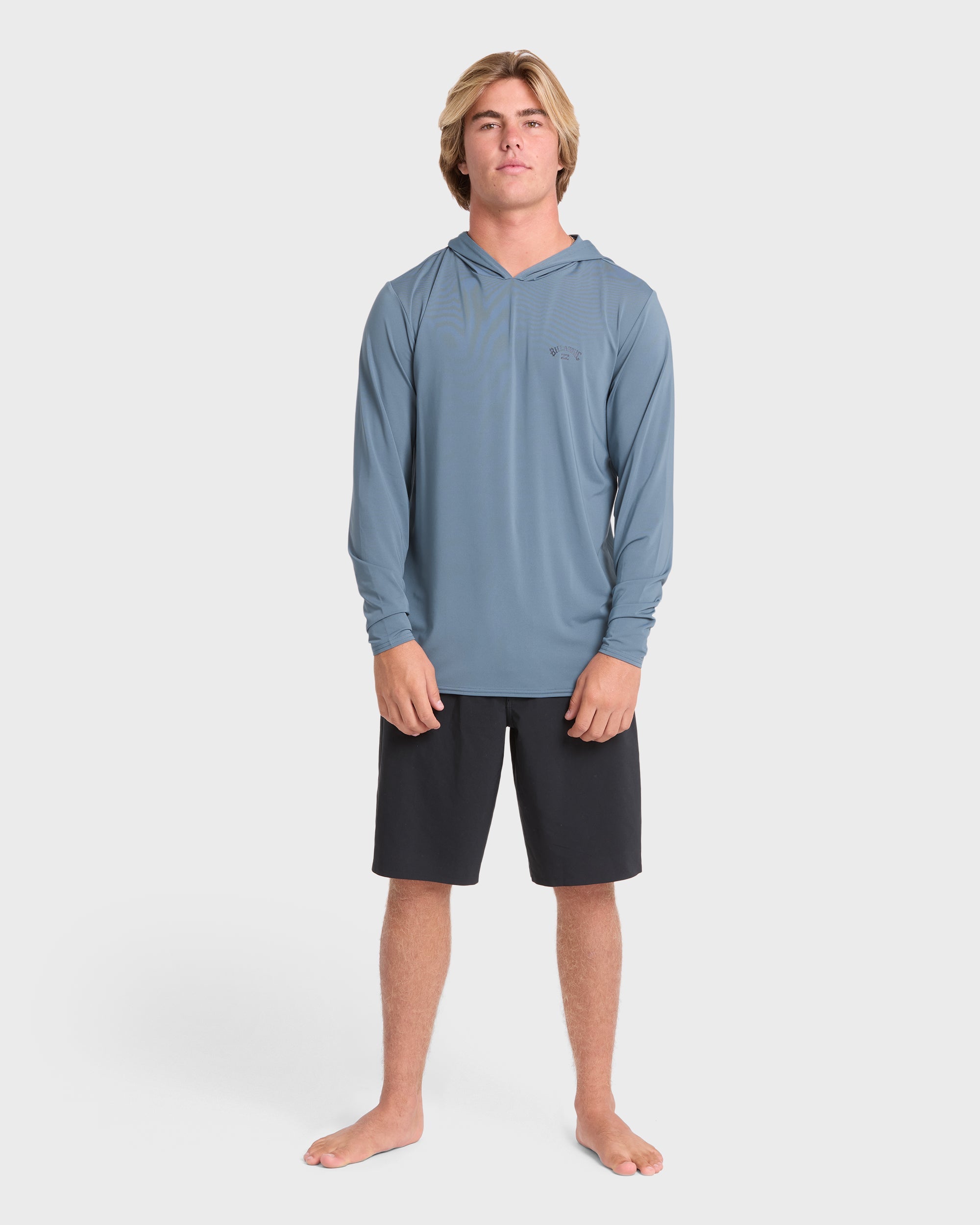 Arch Mesh Hooded Long Sleeve Surf Tee - China Blue