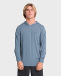 Arch Mesh Hooded Long Sleeve Surf Tee - China Blue