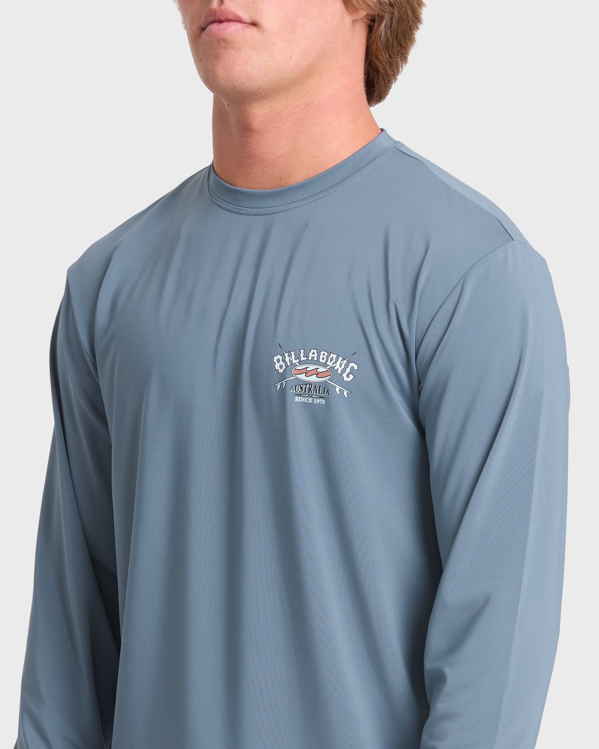 Crossboards Long Sleeve Surf Tee - China Blue