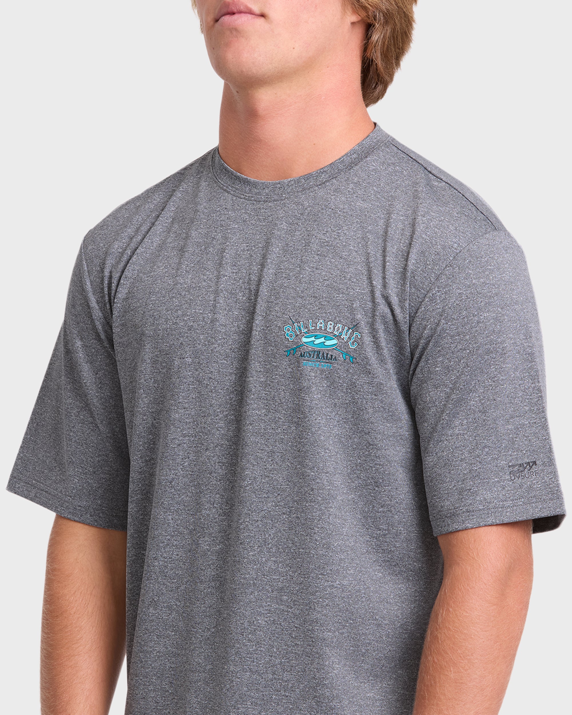 Crossboards Short Sleeve Surf Tee - Light Gray Heather