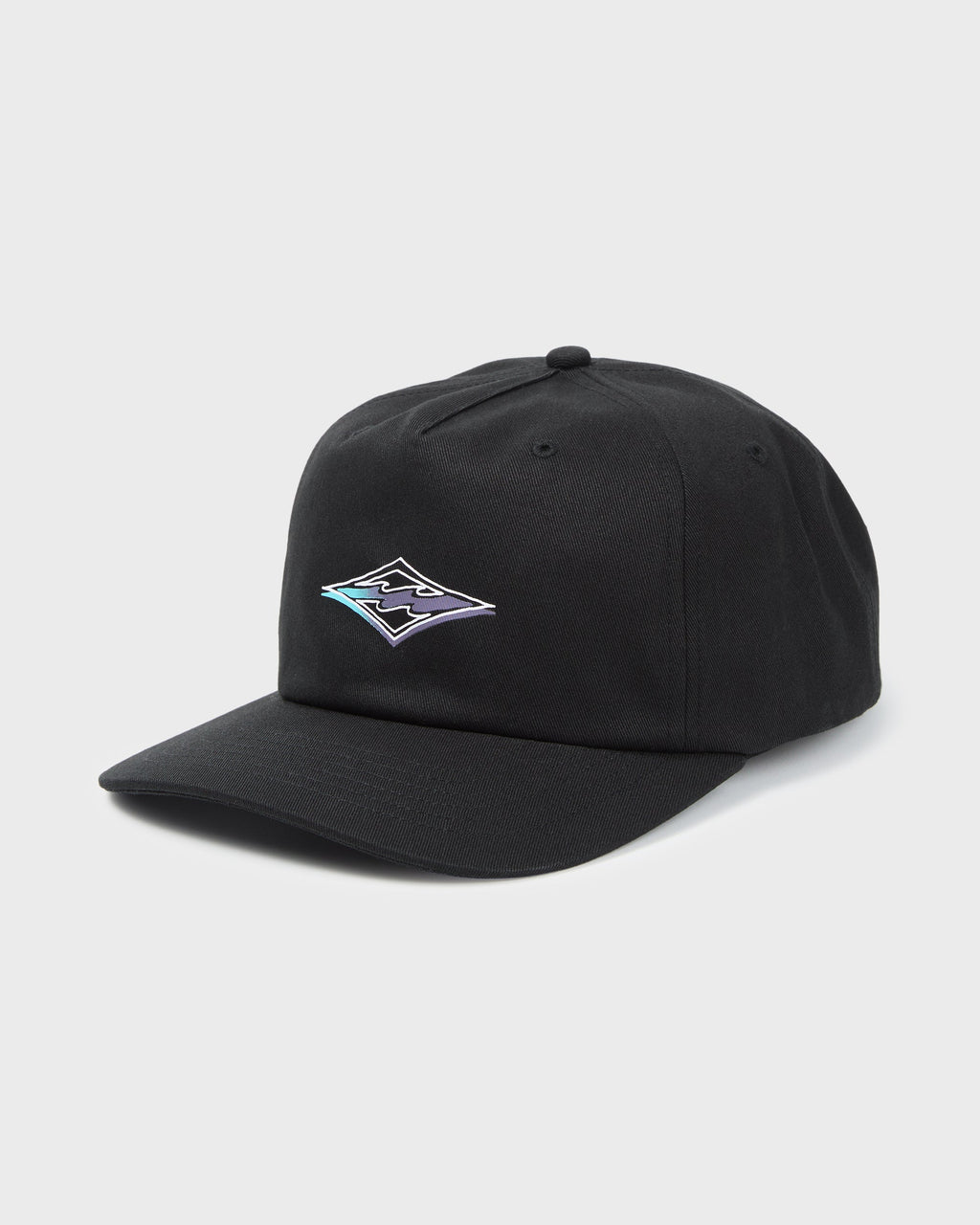 Crayon Wave Snapback Hat - Black