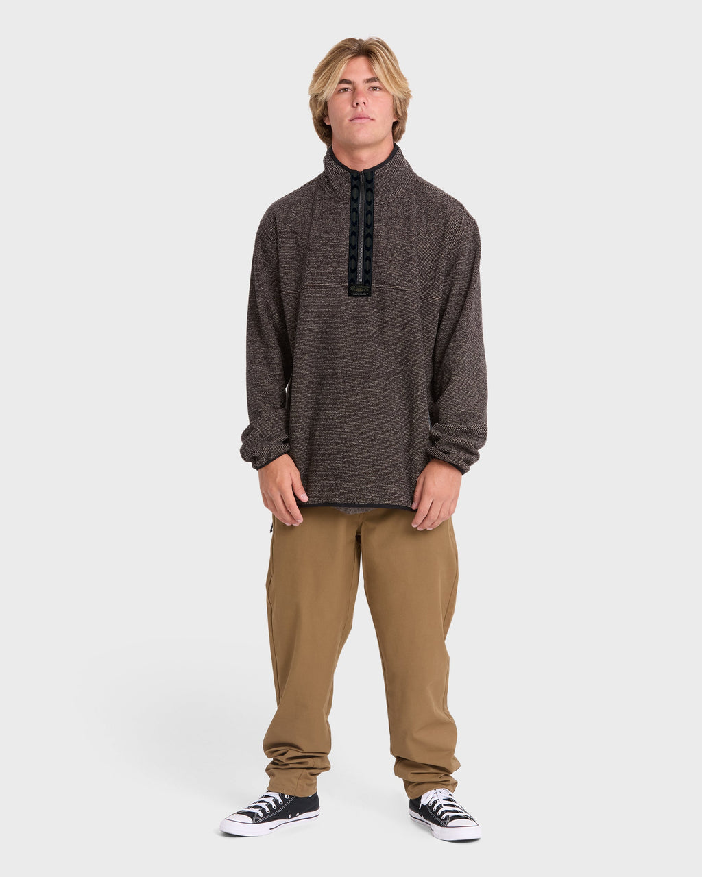 Frontier Mockneck Quarter-Zip Fleece - Black