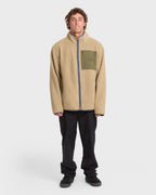 Alpine Mock Neck Full-Zip Fleece - Pale Khaki