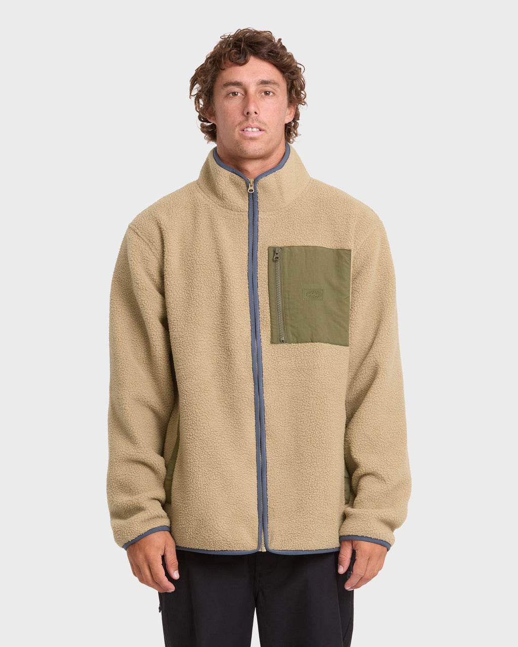 Alpine Mock Neck Full-Zip Fleece - Pale Khaki