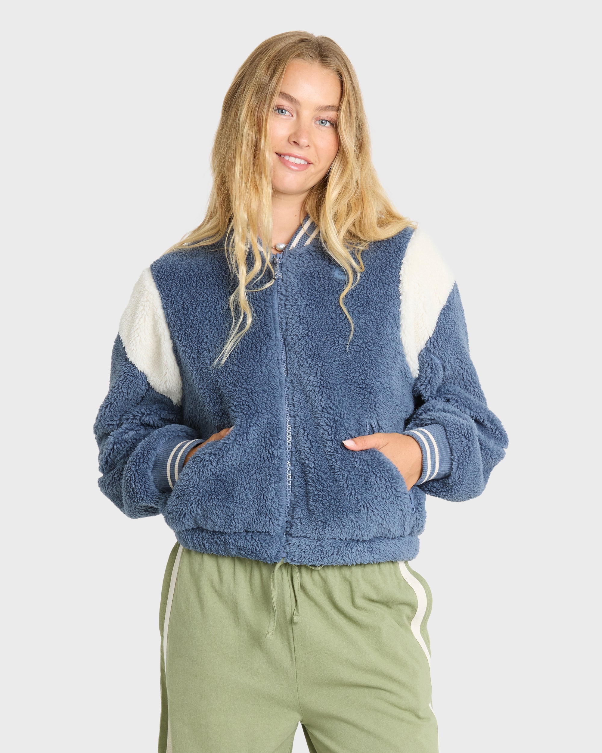 Adventure Division Batter Full Zip Fleece Jacket - Blue Smoke