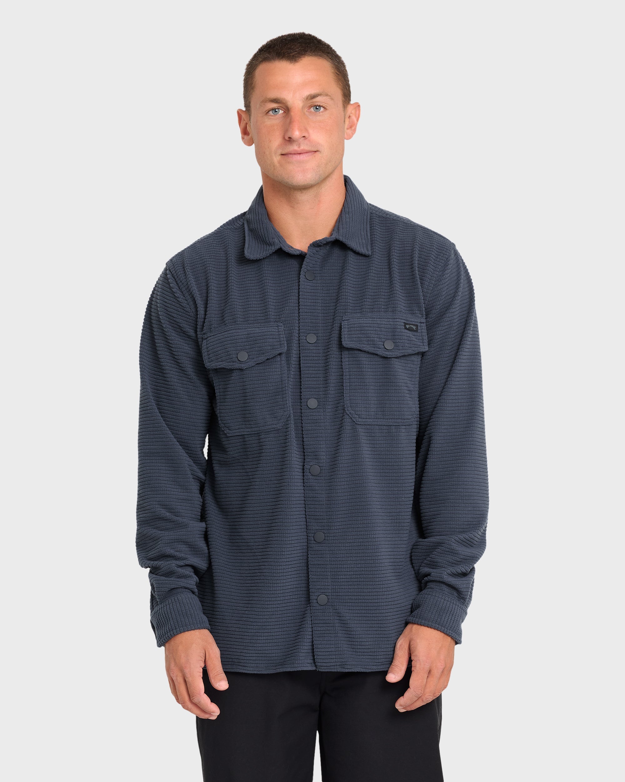 Adventure Division Ridge Long Sleeve Fleece Overshirt - Blue Graphite