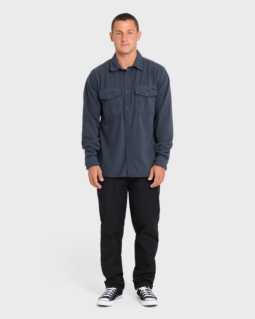 Adventure Division Ridge Long Sleeve Fleece Overshirt - Blue Graphite