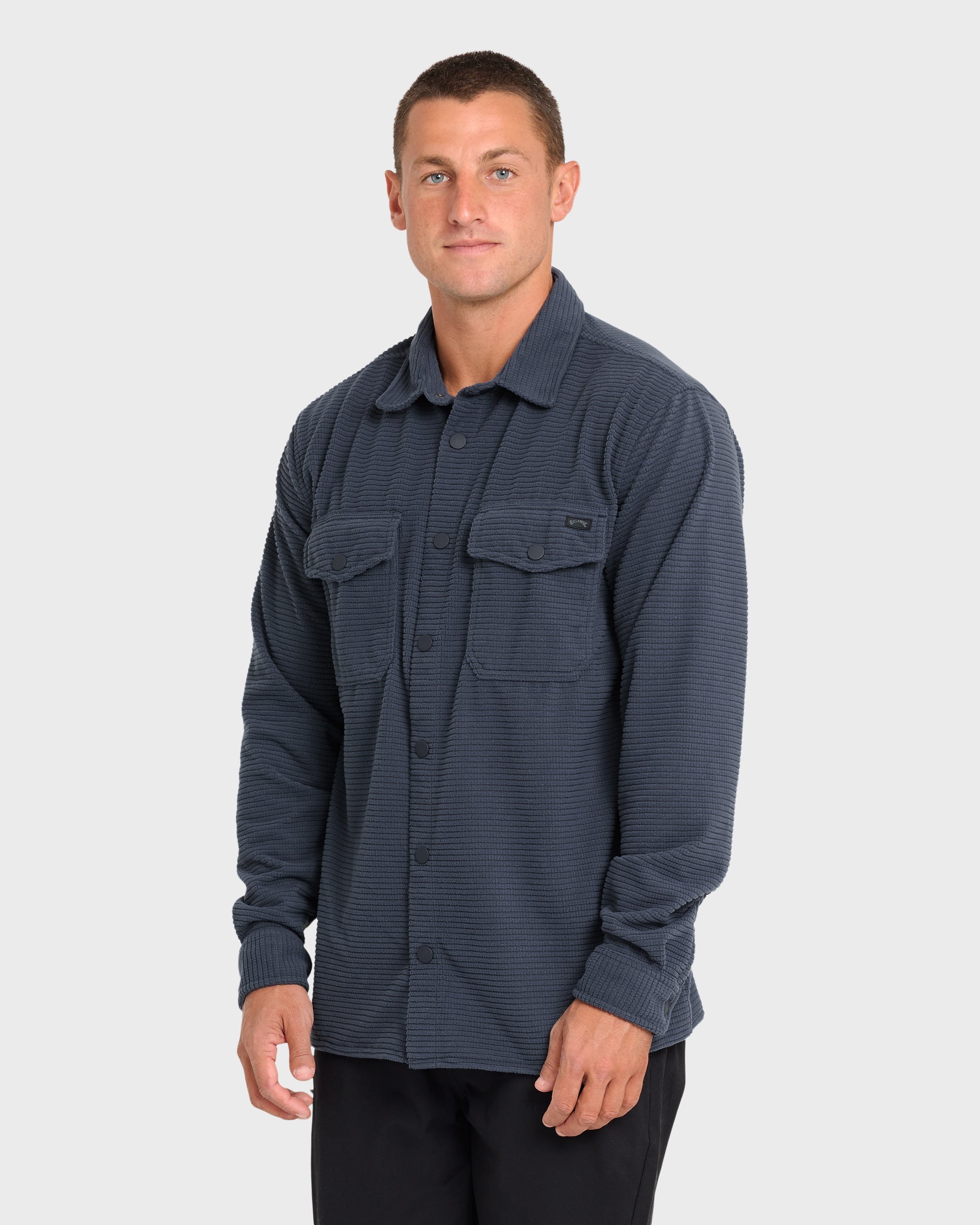 Adventure Division Ridge Long Sleeve Fleece Overshirt - Blue Graphite