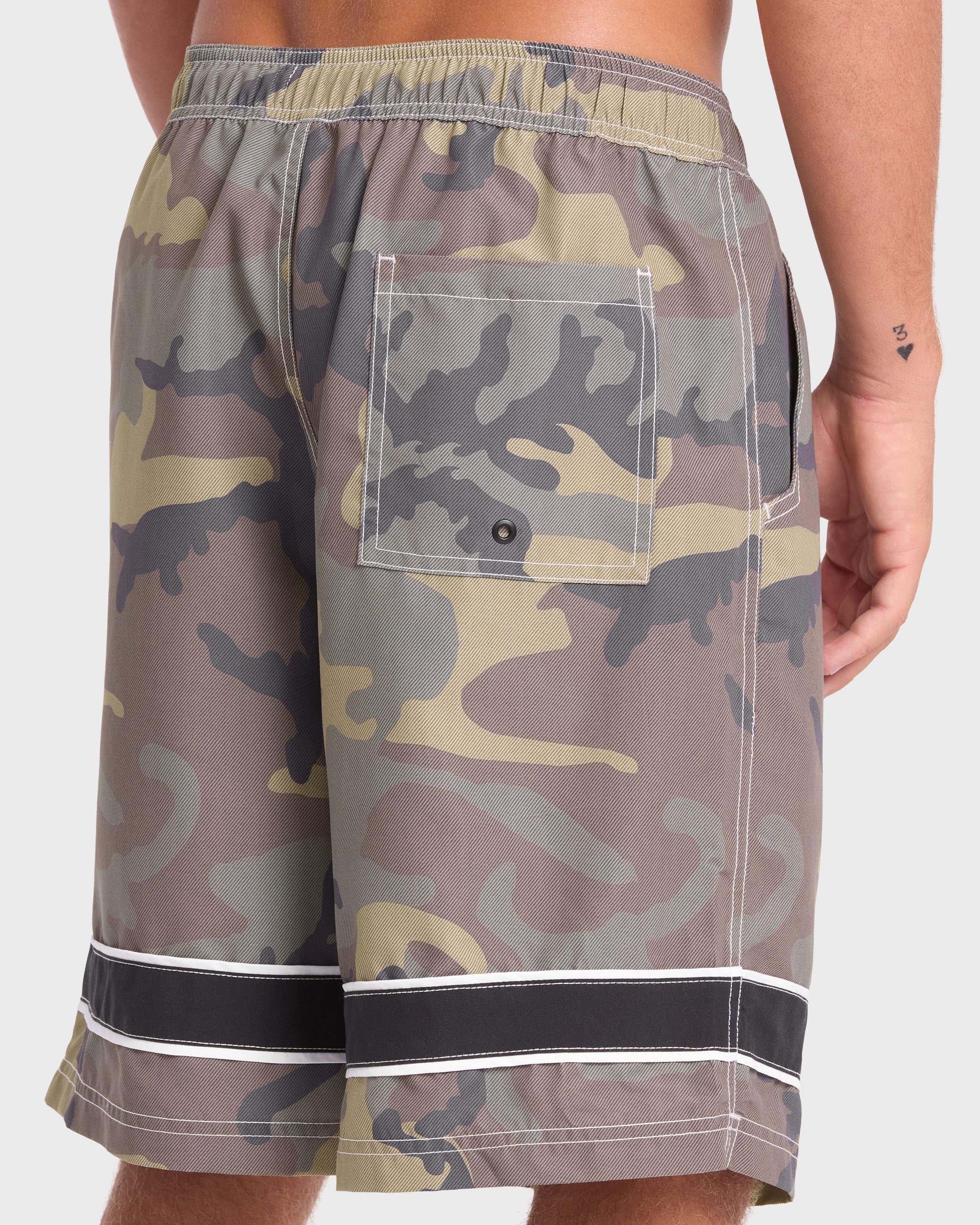 Throw On 2.0 Layback 21 Swim Trunks - Olive Camouflage