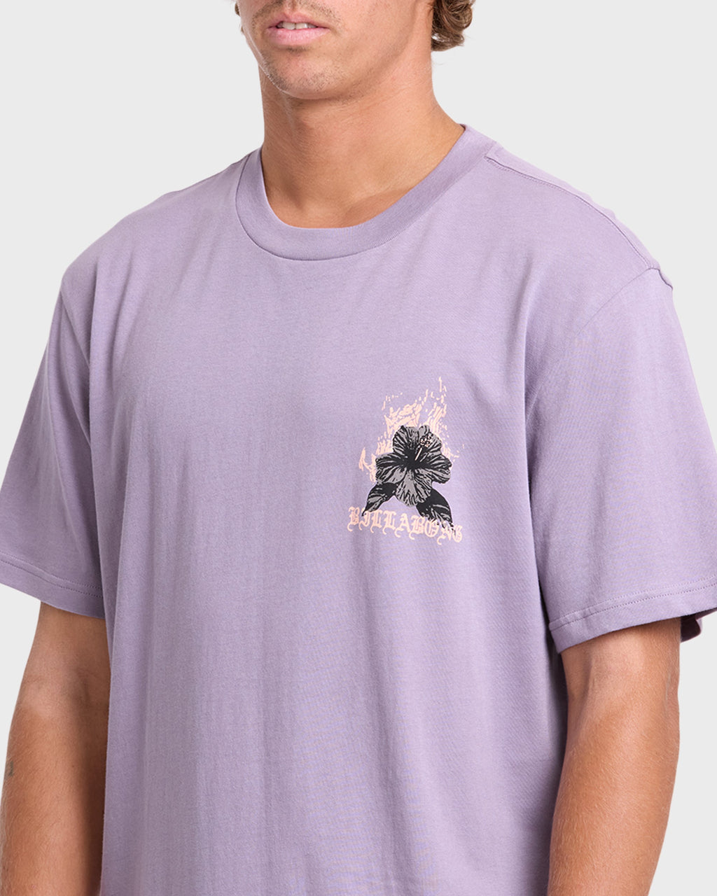 Tear Premium Short Sleeve Knit T-Shirt - Purple Ash