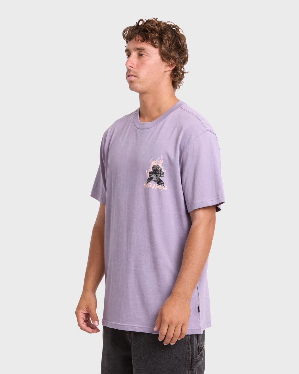 Tear Premium Short Sleeve Knit T-Shirt - Purple Ash